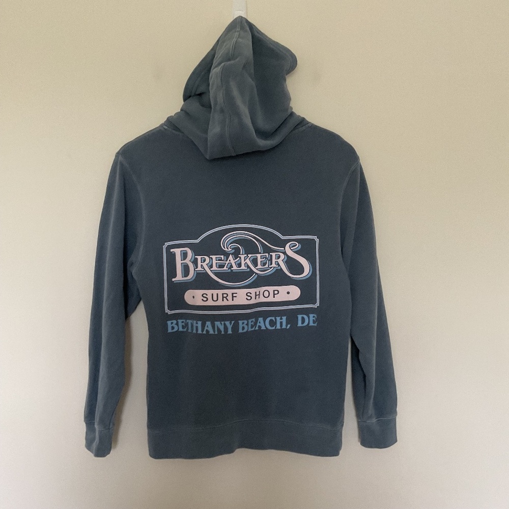 Breakers Surf Shop Bethany Beach DE Blue Hoodie Sweatshirt Youth Sz L 14/16